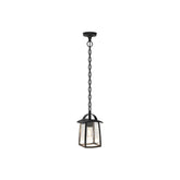 Lutec Kelsey Hanging Light 40W with E27 Socket - Matt Black with Clera Glass